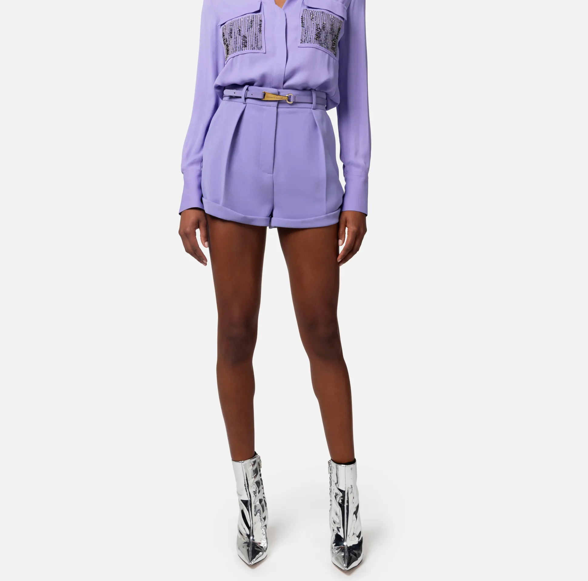 Elisabetta Franchi Pantaloni E Shorts^Shorts In Crepe Con Moschettone
