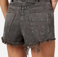 Elisabetta Franchi Pantaloni E Shorts^Shorts In Denim Sfrangiato
