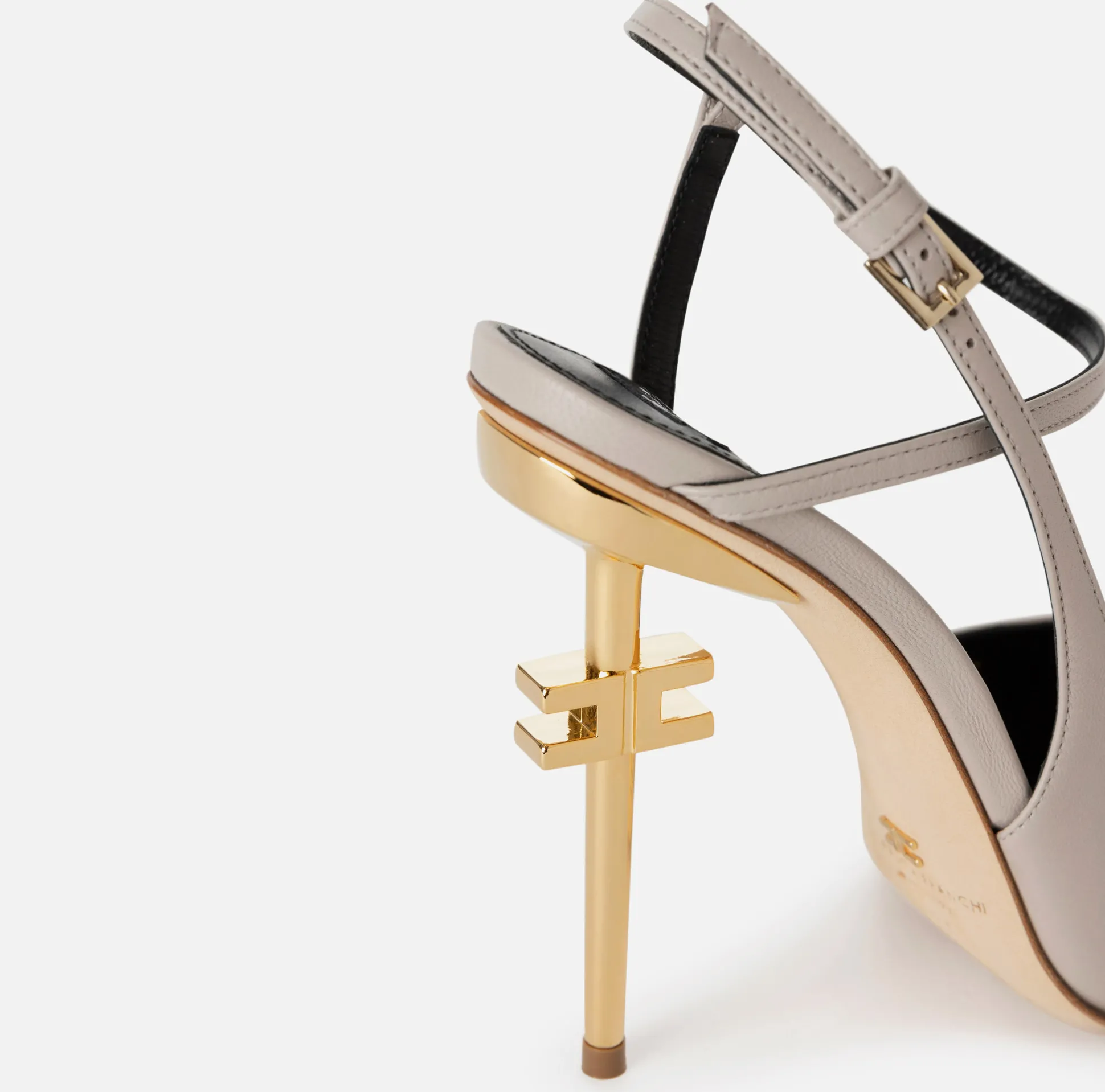 Elisabetta Franchi Decollete^Slingback In Pelle Con Tacco Logato