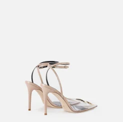 Elisabetta Franchi Decollete^Slingback In Vernice E Pvc Con Logo Strass