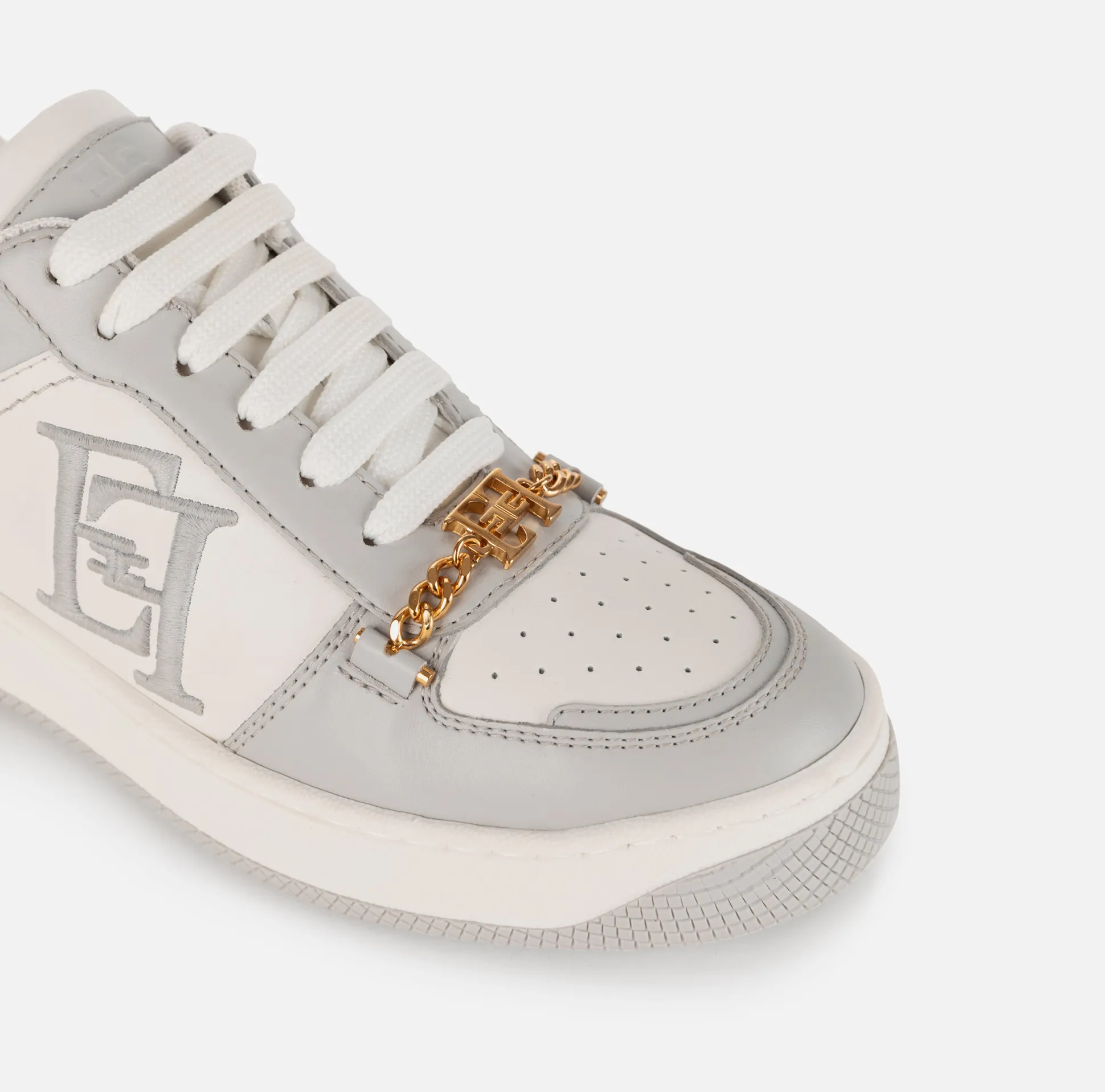 Elisabetta Franchi Sneakers E Scarpe Basse^Sneakers In Pelle Con Logo Ricamato