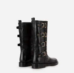 Elisabetta Franchi Stivali^Stivale Biker In Pelle Con Fibbie
