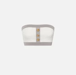 Elisabetta Franchi Top, T-Shirt & Body^Top A Fascia In Viscosa Embossed