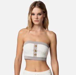 Elisabetta Franchi Top, T-Shirt & Body^Top A Fascia In Viscosa Embossed