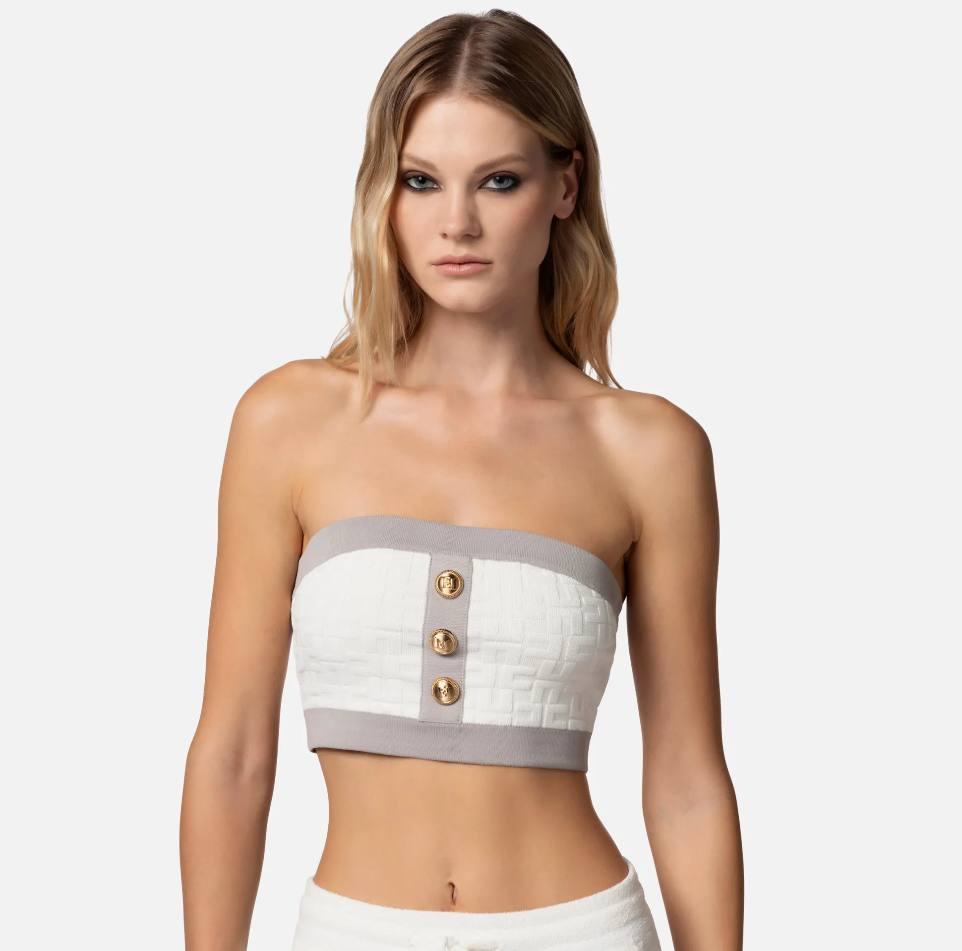 Elisabetta Franchi Top, T-Shirt & Body^Top A Fascia In Viscosa Embossed