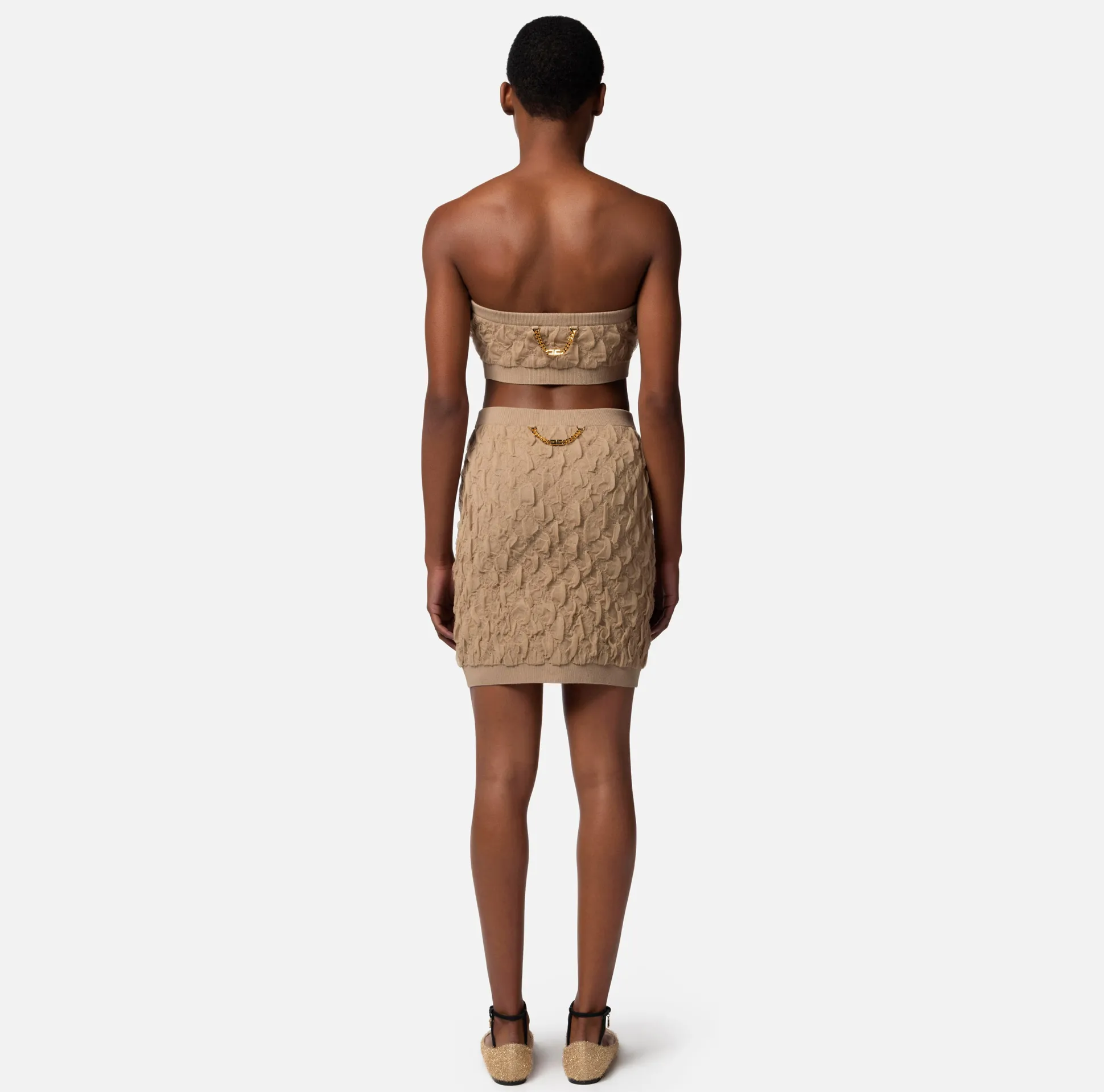 Elisabetta Franchi Top, T-Shirt & Body^Top A Fascia In Viscosa Goffrato