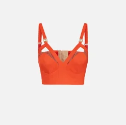 Elisabetta Franchi Top, T-Shirt & Body^Top Bustier In Cotone Con Cut Out