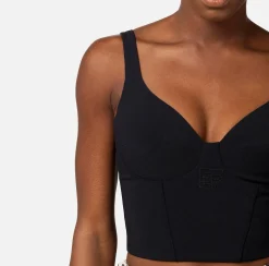 Elisabetta Franchi Top, T-Shirt & Body^Top Bustier In Crepe Stretch Con Ricamo