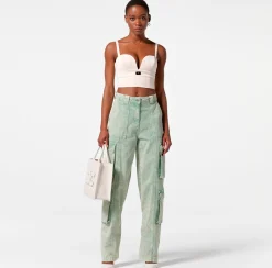 Elisabetta Franchi Top, T-Shirt & Body^Top Bustier In Crepe Stretch Con Placca Logo Smaltata