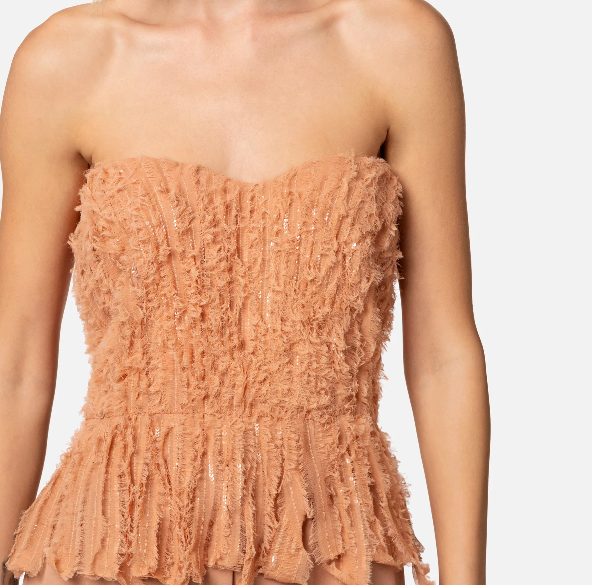 Elisabetta Franchi Top, T-Shirt & Body^Top Bustier In Organza Sfrangiata