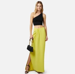 Elisabetta Franchi Top, T-Shirt & Body^Top Cropped Asimmetrico In Maglia A Costine
