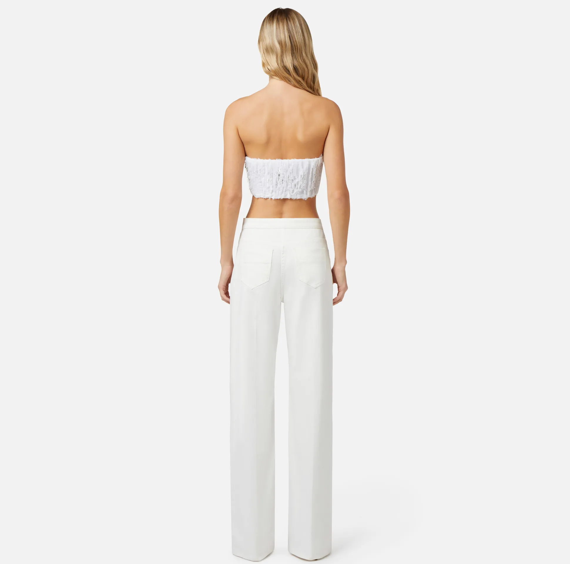 Elisabetta Franchi Top, T-Shirt & Body^Top Cropped In Organza Sfrangiata