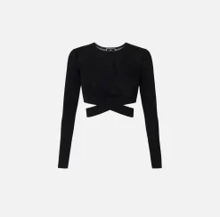 Elisabetta Franchi Maglieria E Felpe^Top Cropped In Rayon Con Cut-Out