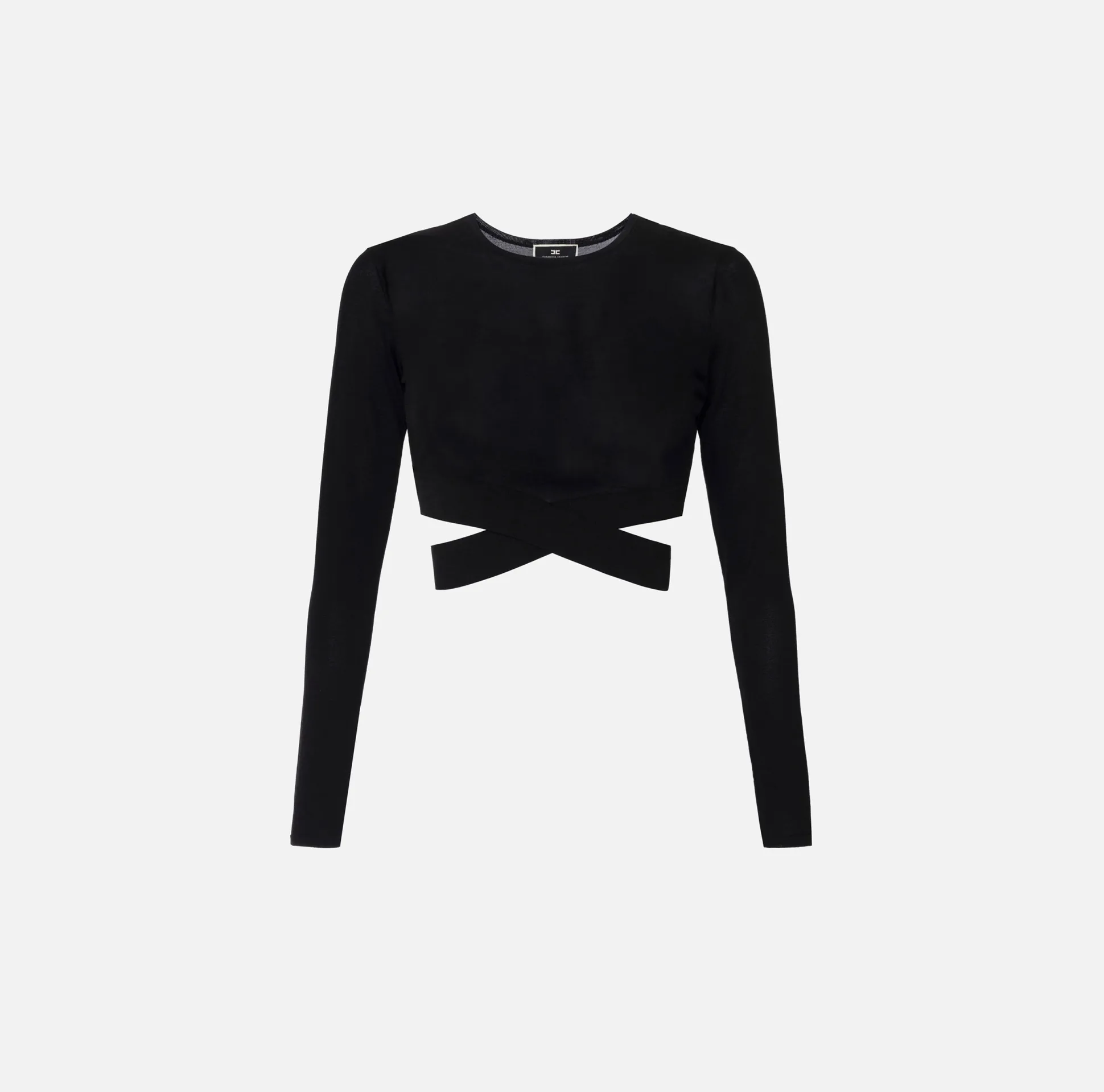 Elisabetta Franchi Maglieria E Felpe^Top Cropped In Rayon Con Cut-Out