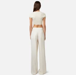 Elisabetta Franchi Top, T-Shirt & Body^Top Cropped In Viscosa Con Lettering In Strass