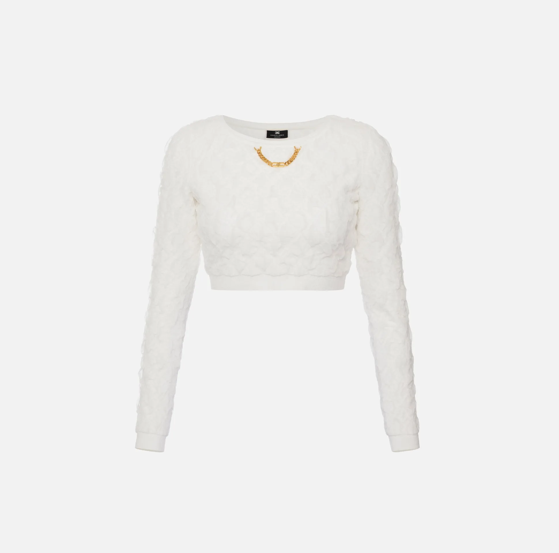 Elisabetta Franchi Top, T-Shirt & Body^Top Cropped In Viscosa Goffrata