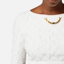 Elisabetta Franchi Top, T-Shirt & Body^Top Cropped In Viscosa Goffrata