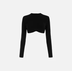 Elisabetta Franchi Top, T-Shirt & Body^Top Cropped In Viscosa Lucida