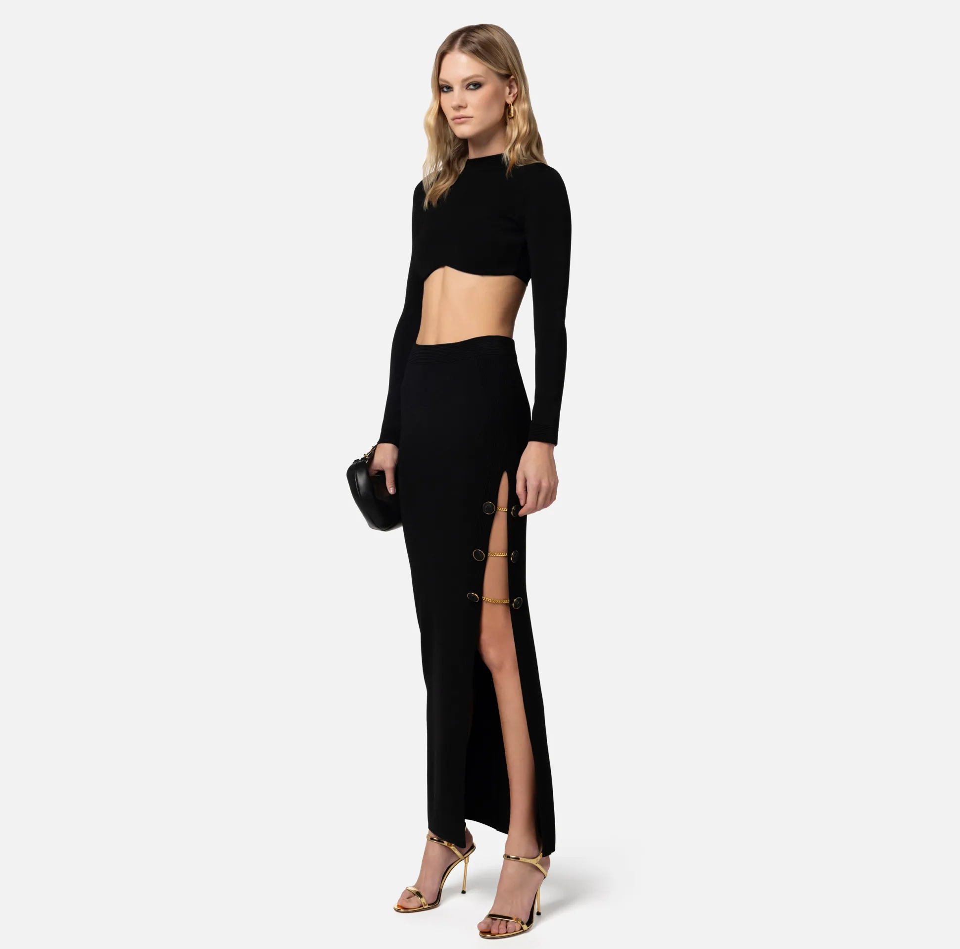 Elisabetta Franchi Top, T-Shirt & Body^Top Cropped In Viscosa Lucida