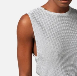 Elisabetta Franchi Top, T-Shirt & Body^Top Cropped In Viscosa Metallizzata