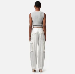 Elisabetta Franchi Top, T-Shirt & Body^Top Cropped In Viscosa Metallizzata