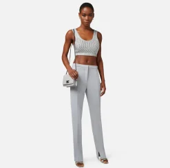 Elisabetta Franchi Top, T-Shirt & Body^Top In Cotone Punto Rete Con Strass