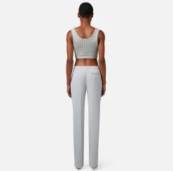 Elisabetta Franchi Top, T-Shirt & Body^Top In Cotone Punto Rete Con Strass