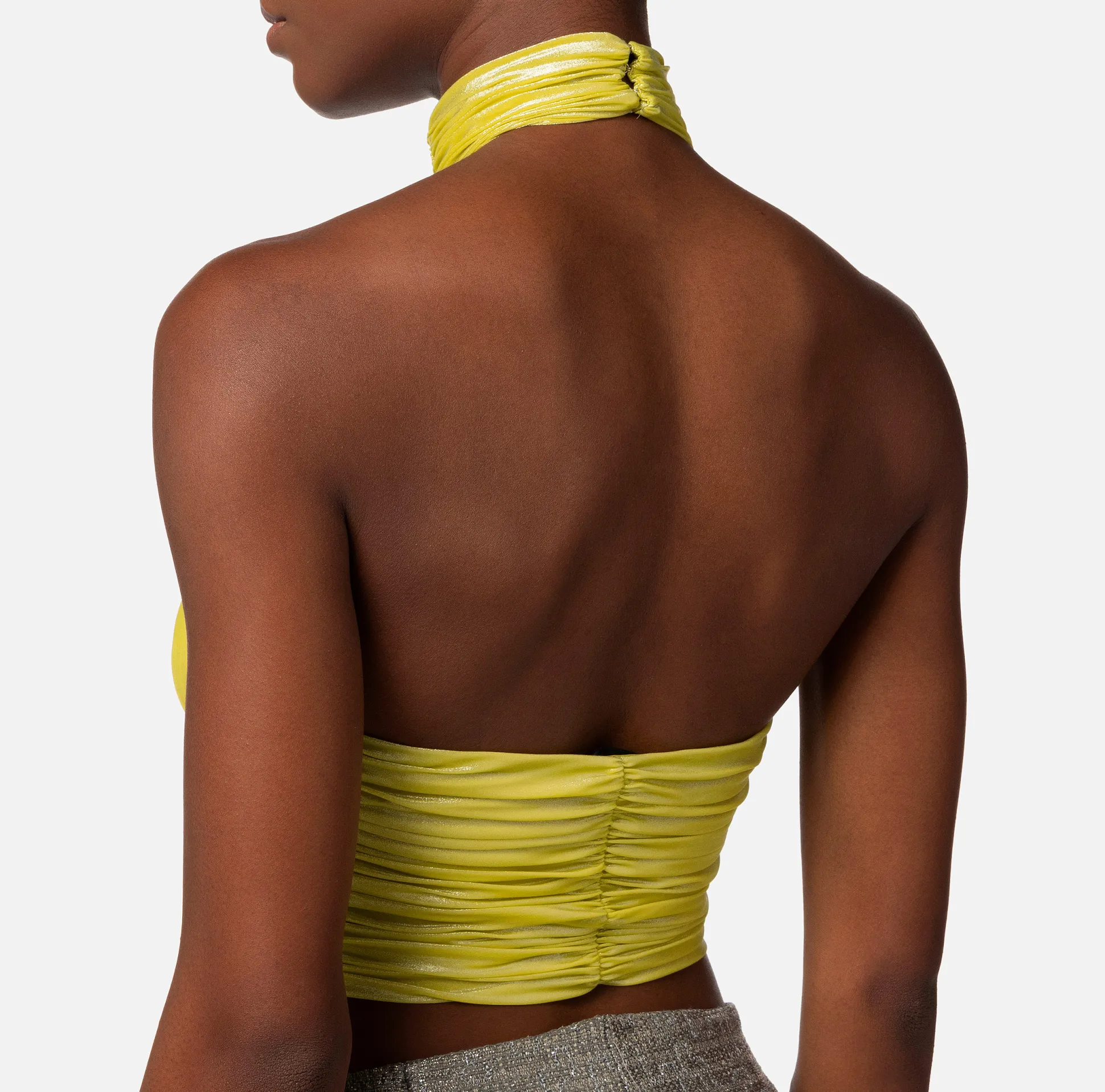 Elisabetta Franchi Top, T-Shirt & Body^Top In Jersey Metallico Drappeggiato