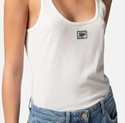Elisabetta Franchi Top, T-Shirt & Body^Top In Rayon Con Logo