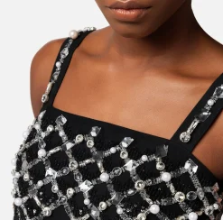 Elisabetta Franchi Top, T-Shirt & Body^Top In Tulle Con Ricamo Geometrico
