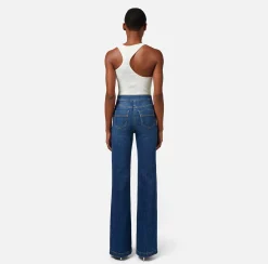 Elisabetta Franchi Top, T-Shirt & Body^Top In Viscosa A Costine Con Scollo Asimmetrico