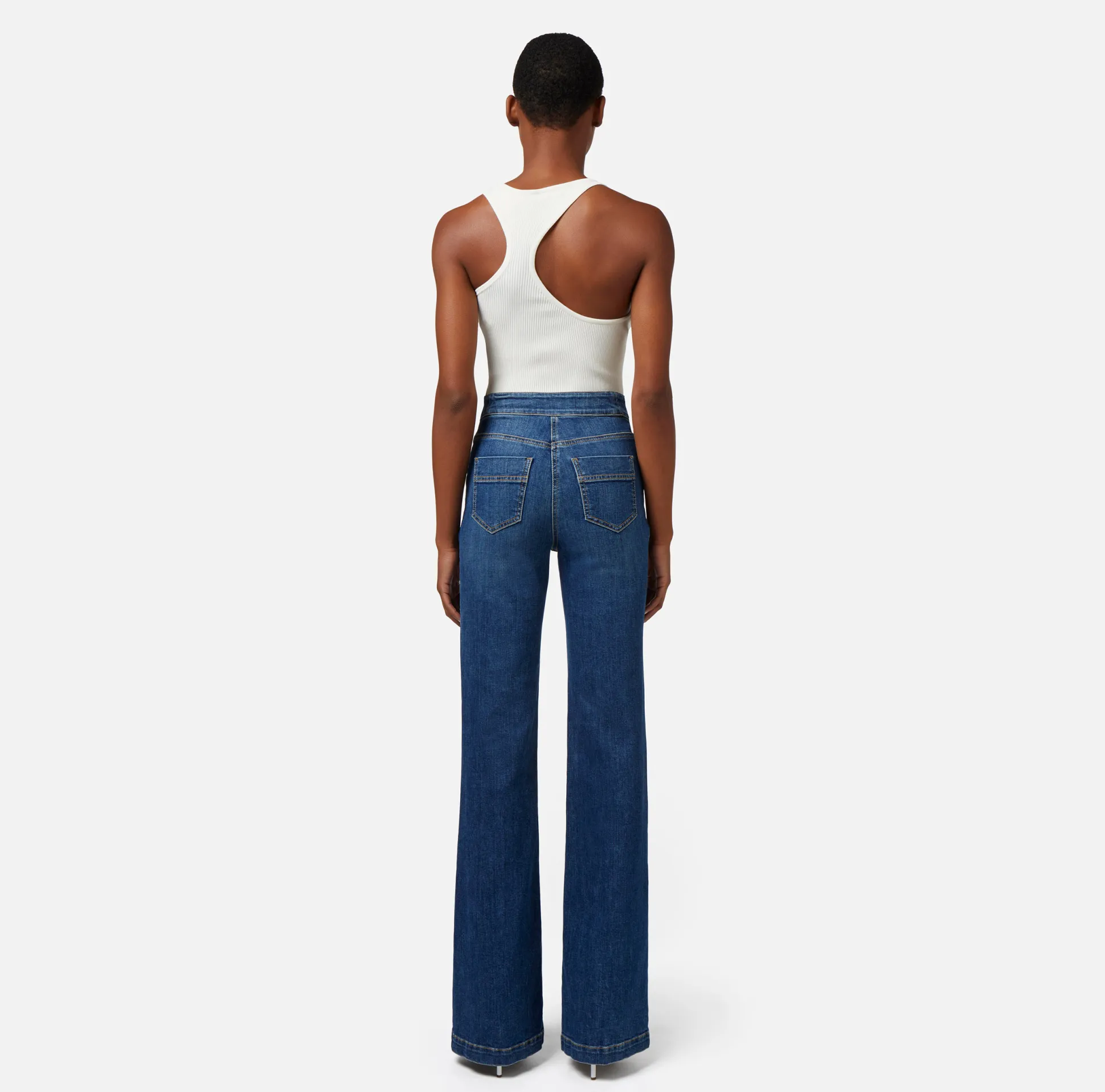 Elisabetta Franchi Top, T-Shirt & Body^Top In Viscosa A Costine Con Scollo Asimmetrico