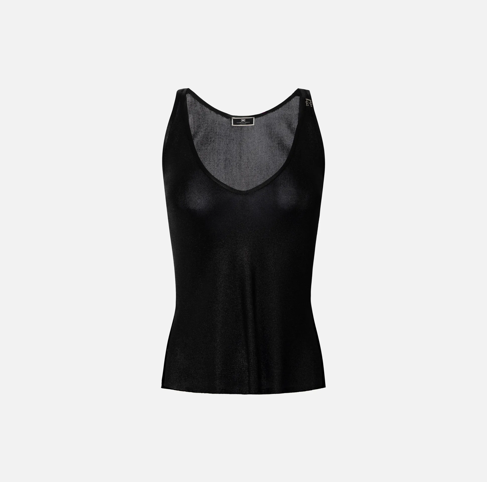 Elisabetta Franchi Top, T-Shirt & Body^Top In Viscosa Laminata Con Charms