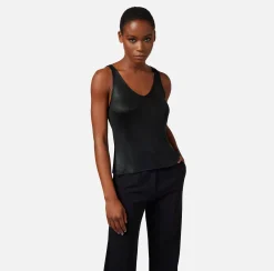 Elisabetta Franchi Top, T-Shirt & Body^Top In Viscosa Laminata Con Charms