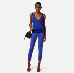 Elisabetta Franchi Top, T-Shirt & Body^Top In Viscosa Lucida Con Scollo All'Americana
