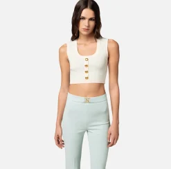 Elisabetta Franchi Top, T-Shirt & Body^Top Logo Jacquard All-Over
