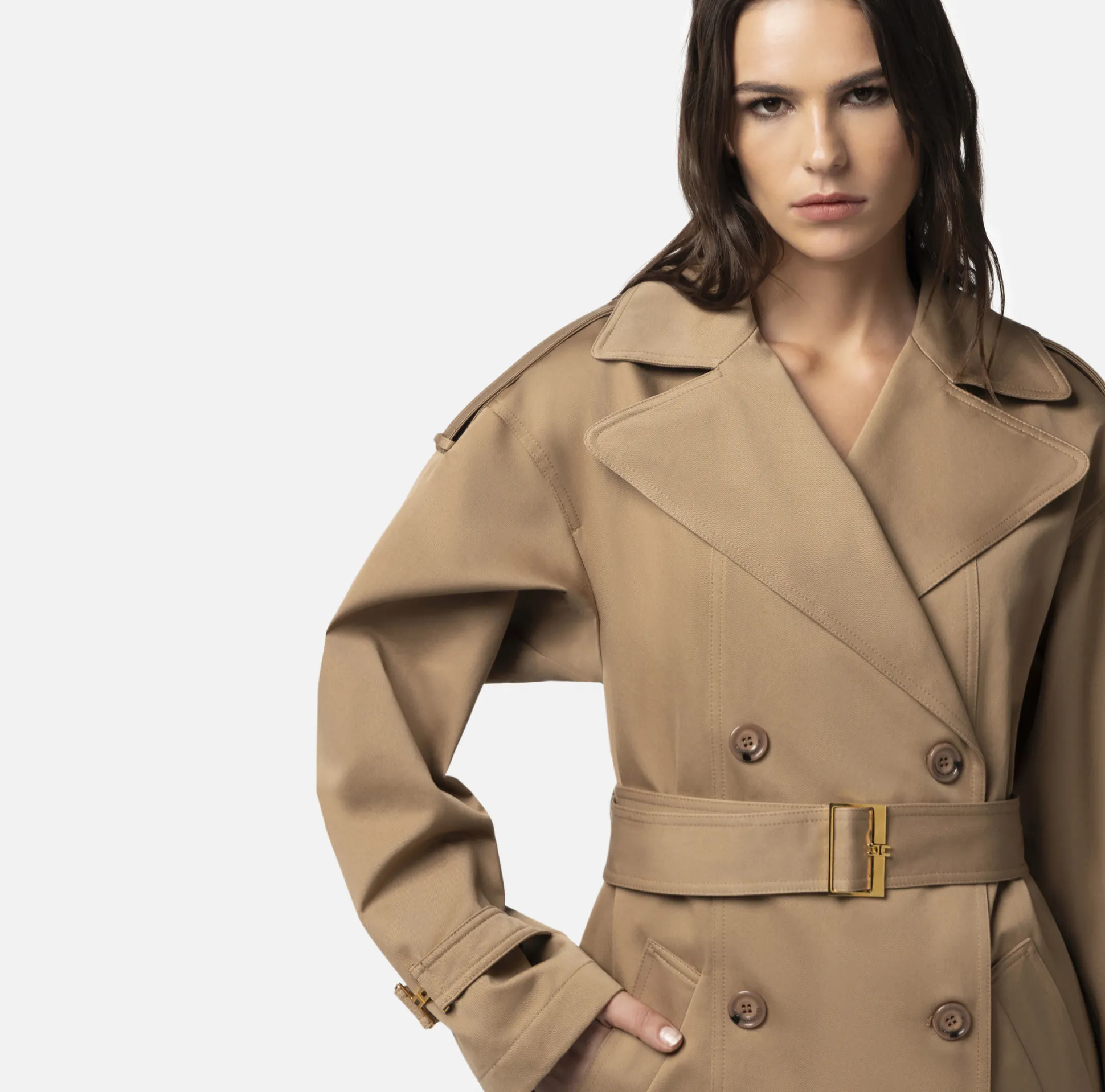 Elisabetta Franchi Giacche & Trench^Trench Over In Cotone