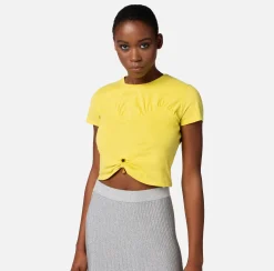 Elisabetta Franchi Top, T-Shirt & Body^T-Shirt Cropped In Jersey Con Arriccio