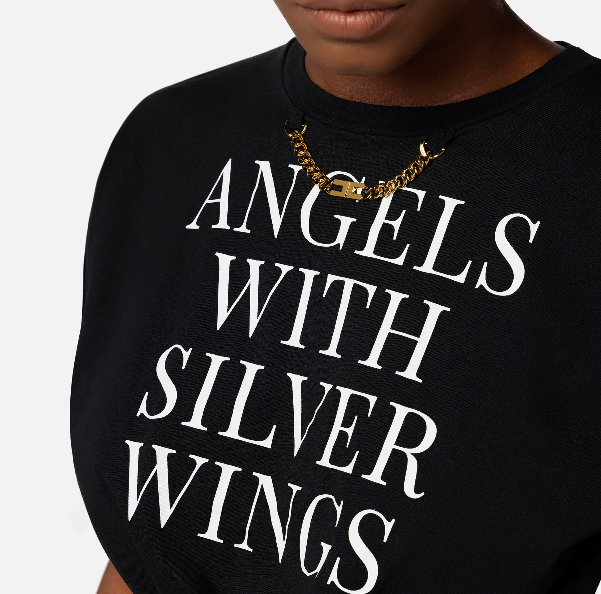Elisabetta Franchi Top, T-Shirt & Body^T-Shirt Cropped In Jersey Con Nodo E Stampa