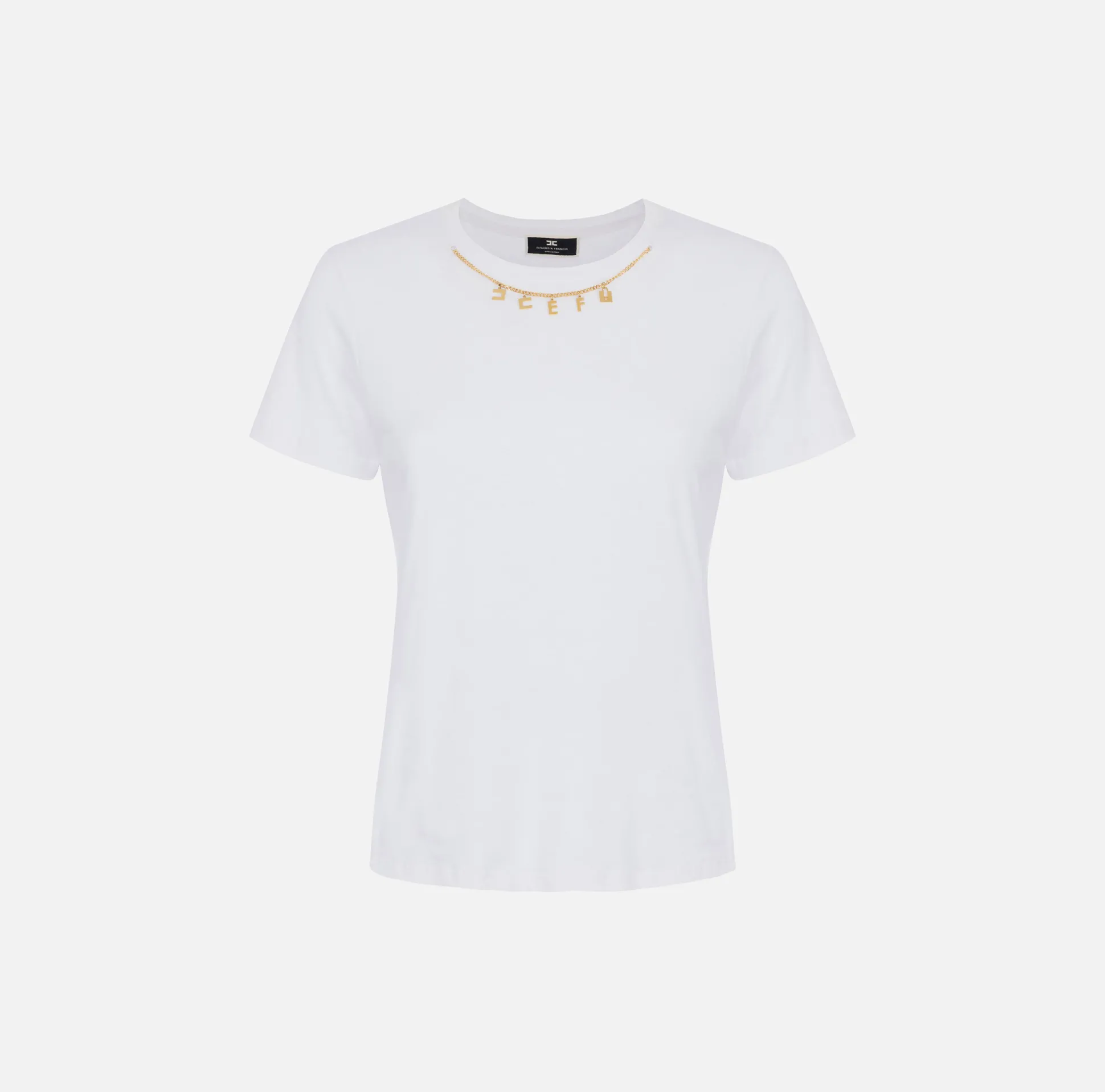 Elisabetta Franchi Top, T-Shirt & Body^T-Shirt In Jersey Con Accessorio Charms