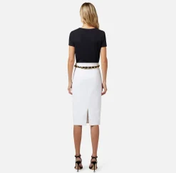 Elisabetta Franchi Top, T-Shirt & Body^T-Shirt In Jersey Con Cut-Out E Collana