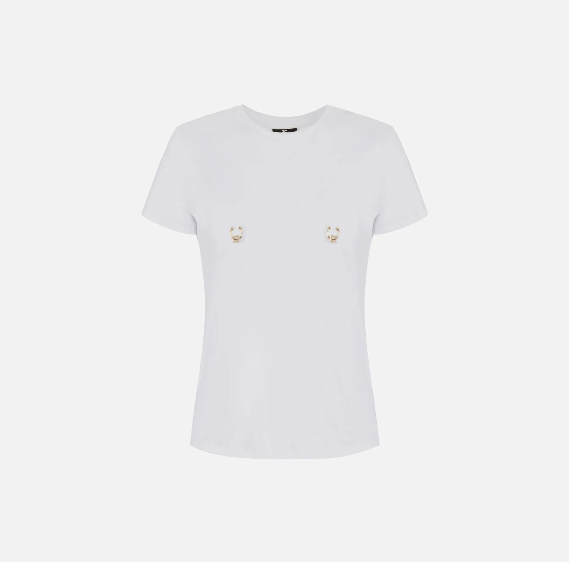Elisabetta Franchi Top, T-Shirt & Body^T-Shirt In Jersey Con Piercing