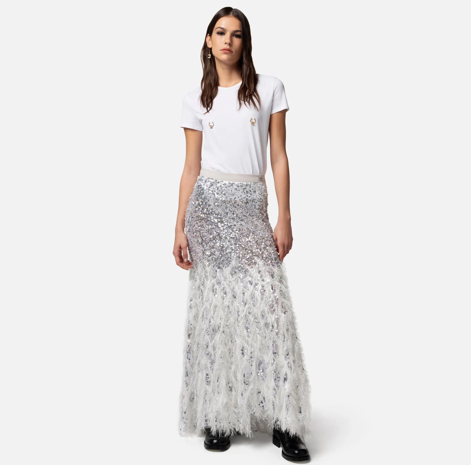 Elisabetta Franchi Top, T-Shirt & Body^T-Shirt In Jersey Con Piercing