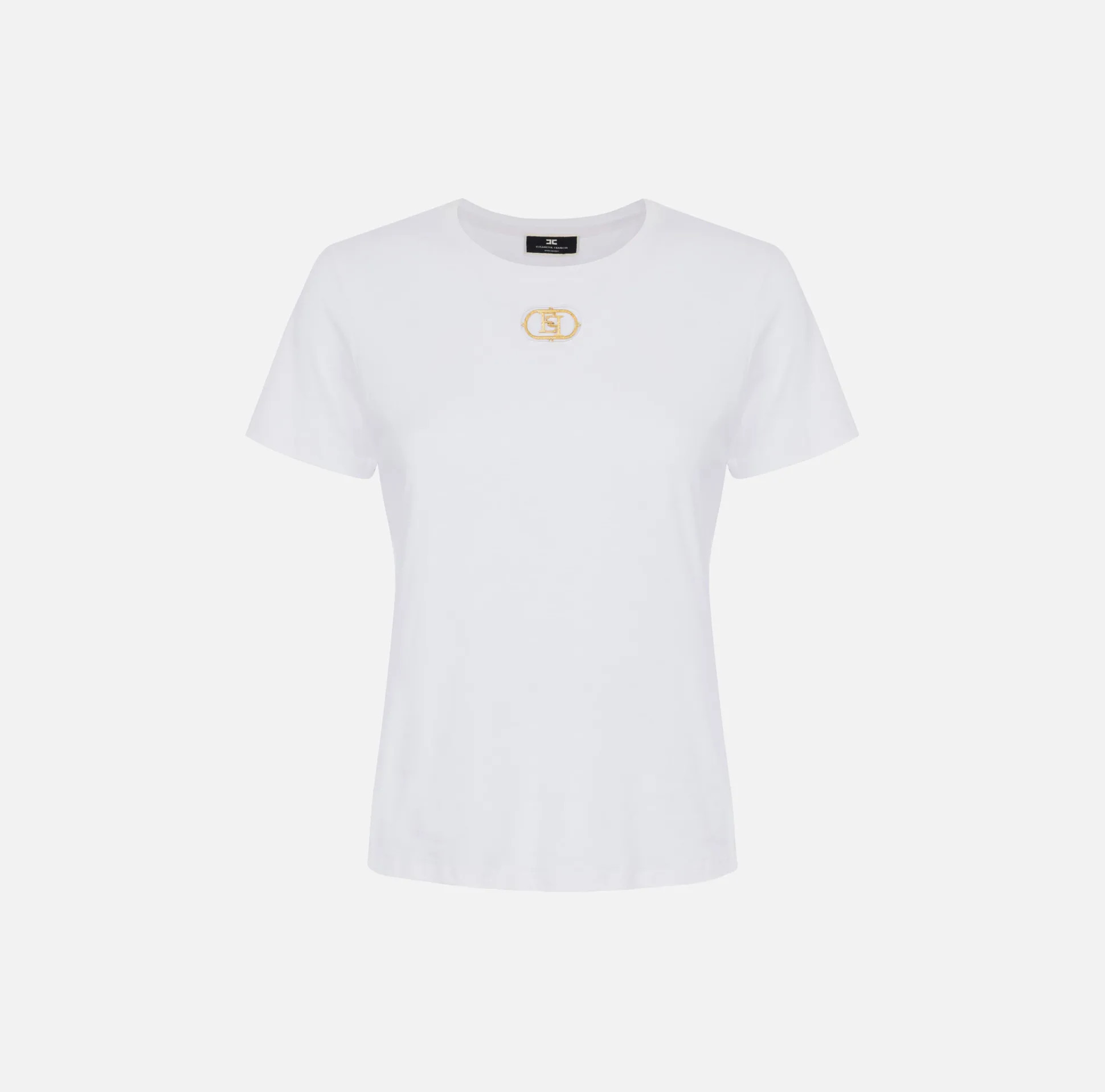 Elisabetta Franchi Top, T-Shirt & Body^T-Shirt In Jersey Con Placca Logo