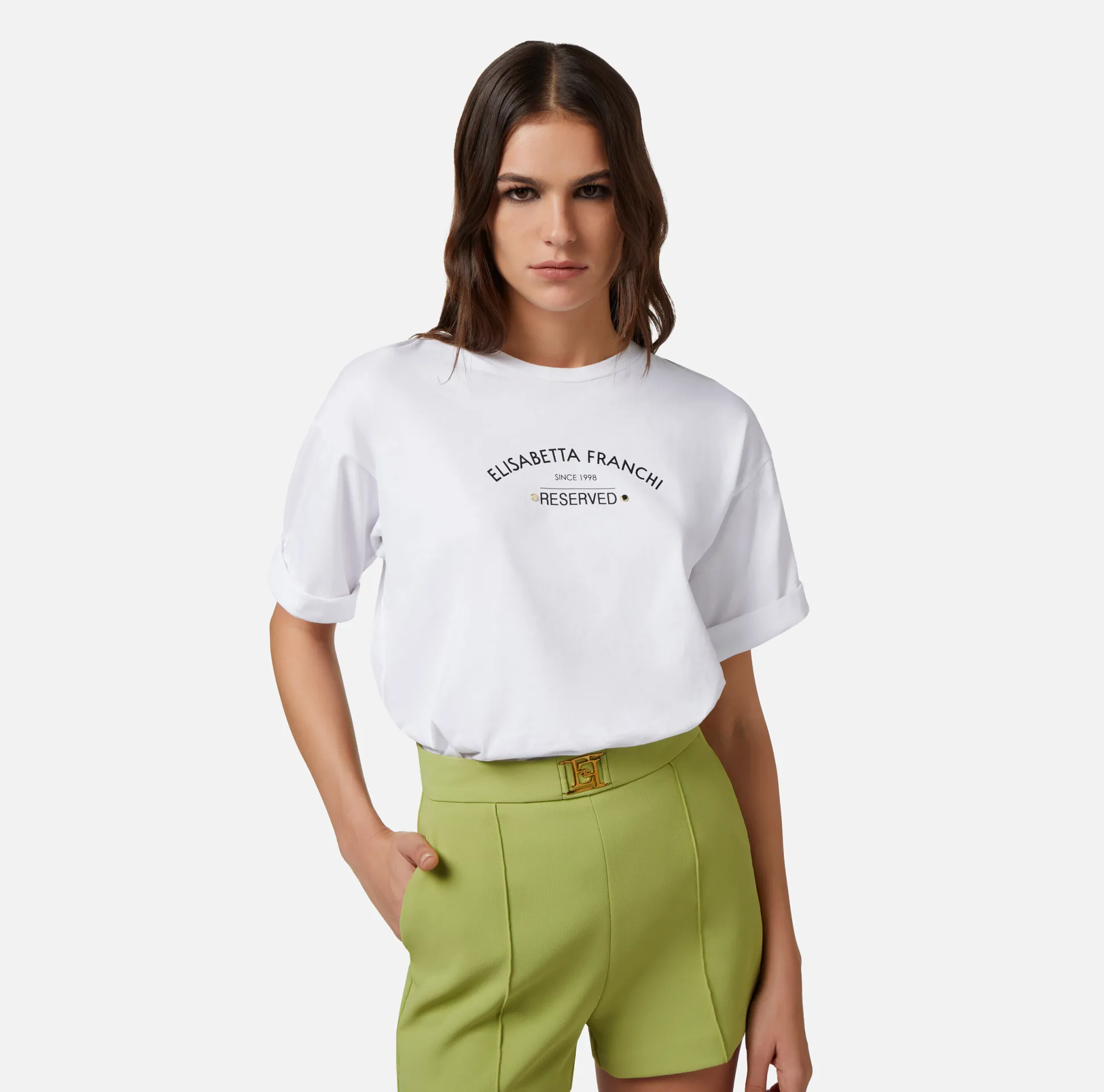 Elisabetta Franchi Top, T-Shirt & Body^T-Shirt In Jersey Con Stampa Logo