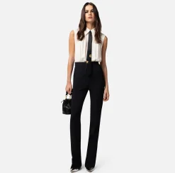 Elisabetta Franchi Tute^Tuta Combinata In Crepe E Viscosa Con Cravatta