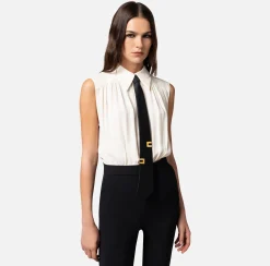 Elisabetta Franchi Tute^Tuta Combinata In Crepe E Viscosa Con Cravatta
