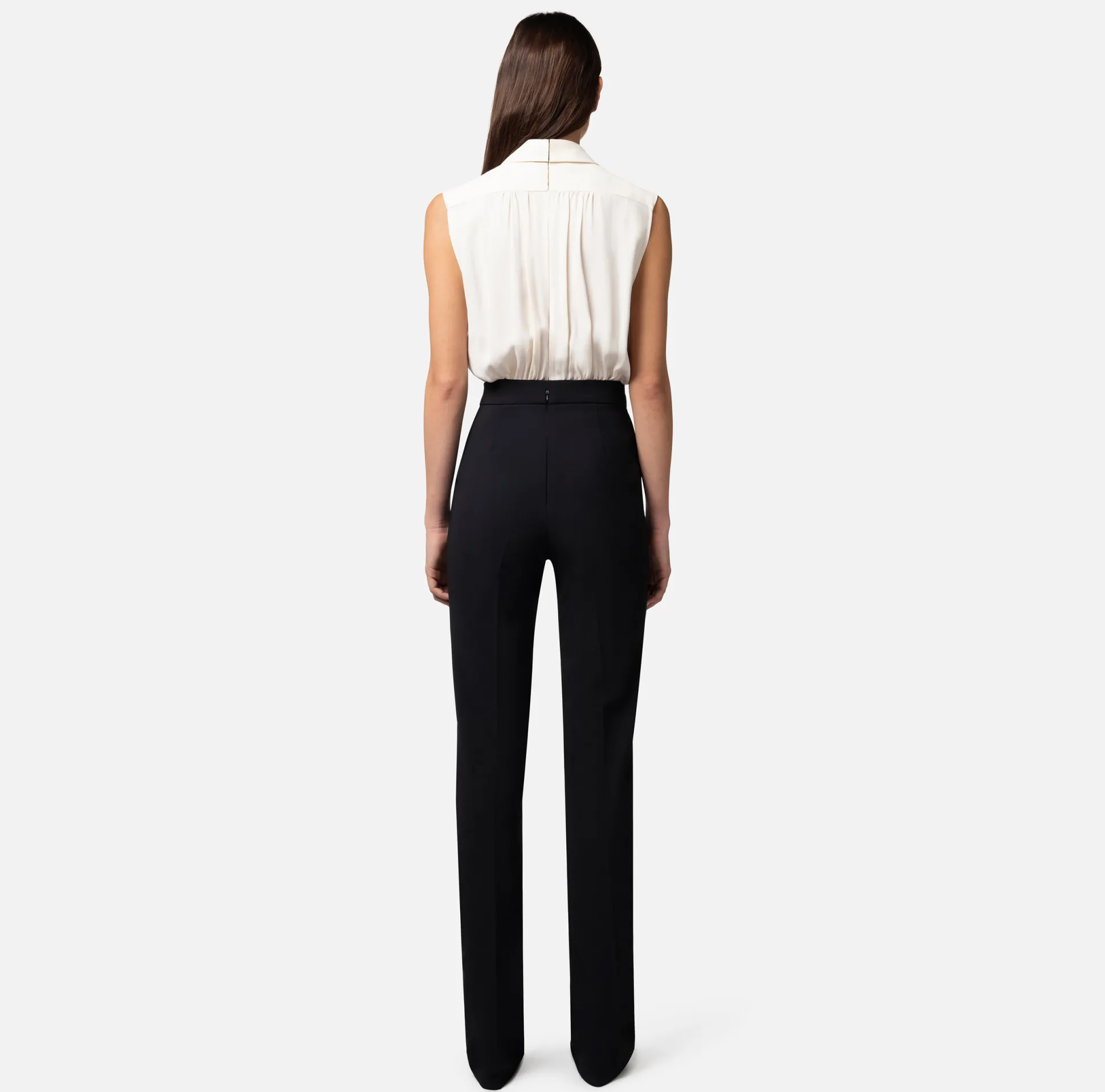 Elisabetta Franchi Tute^Tuta Combinata In Crepe E Viscosa Con Cravatta