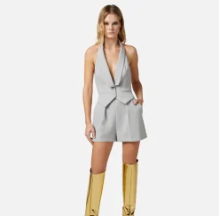 Elisabetta Franchi Tute^Tuta Corta In Crepe Con Gilet