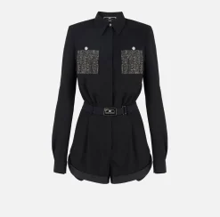 Elisabetta Franchi Tute^Tuta Corta In Crepe Con Ricamo